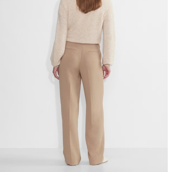 NEW WILFRED Effortless Pants Crop Gold Camel Tan Brown Wide Leg ARITZIA 2 - Picture 4 of 12
